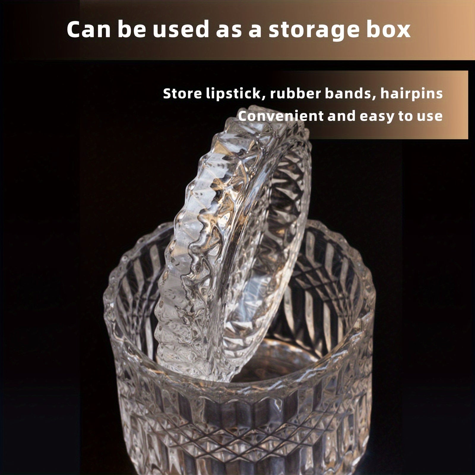 1pc Crystal Glass Tissue Box Holder, Modern Diamond Cut Luxury Texture, Transparent with Lid, Easy to Clean, Ideal for Home, Wedding, Festival, Office Desktop Decor, Festive Gift Item|Modern Decor Item|Crystal Glass Box