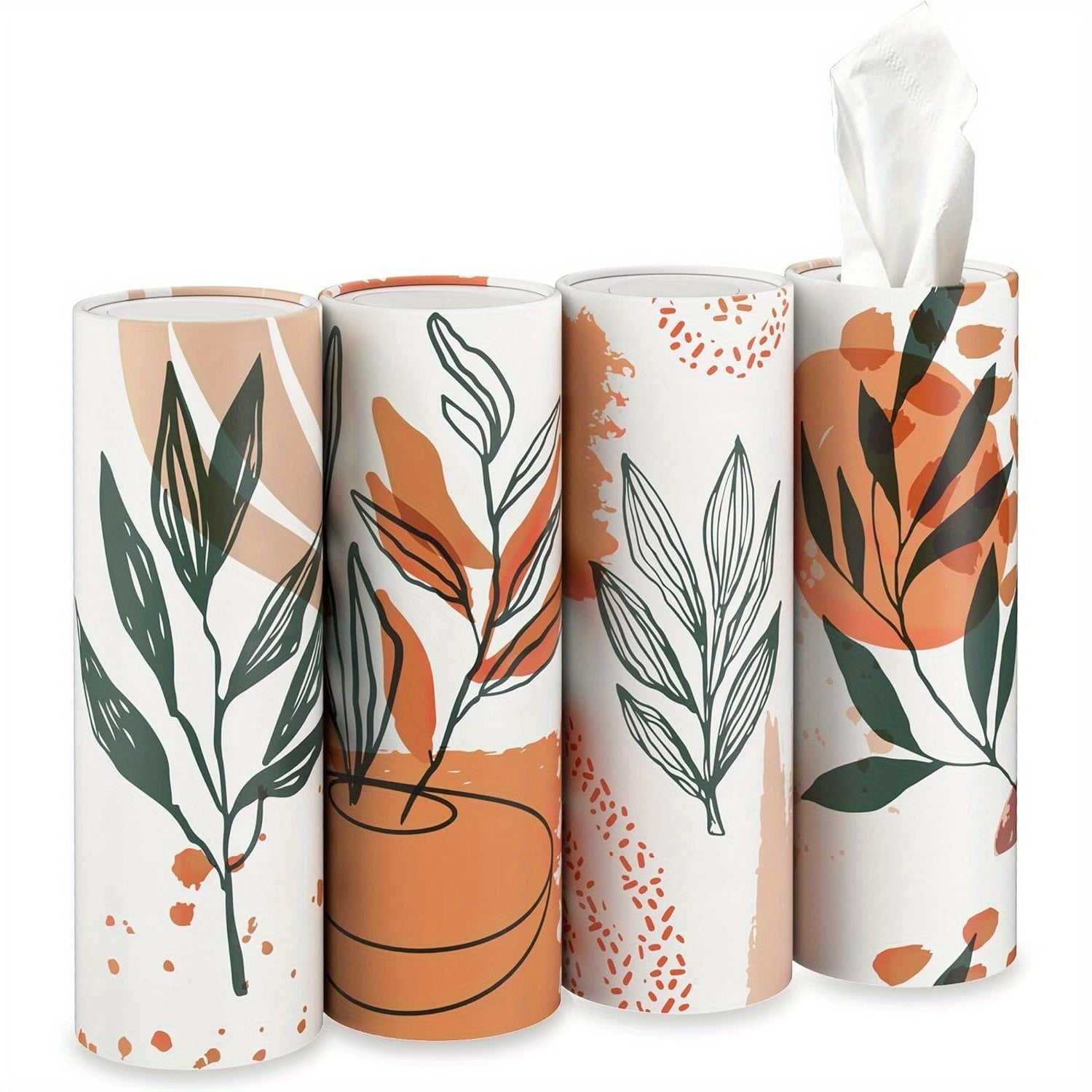 8 Pack Car Tissue Holder, Car Tissues Cylinder, Round Tissue Boxes for Car, Round Tube Car Tissue Box Round Container for Home Bathroom Office (Marble Style)