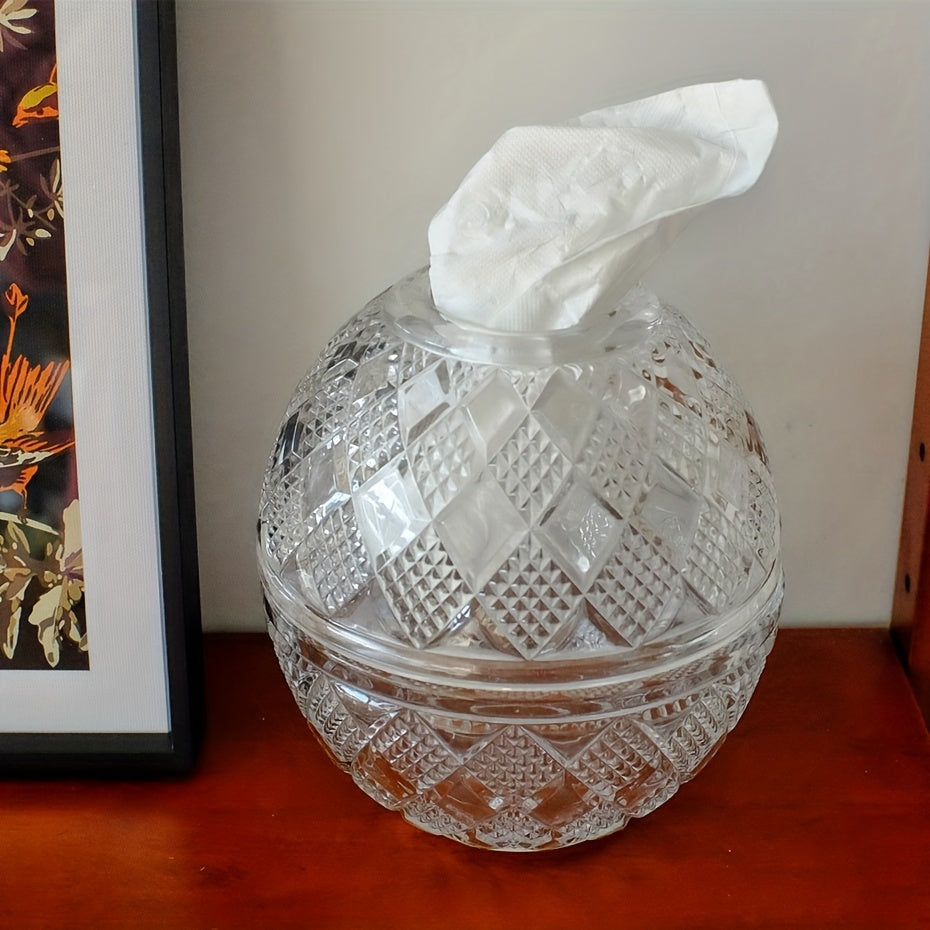 1pc Desktop Tissue Box, Stylish Tissue Holder, Tissue Storage Box, For Bathroom Living Room Bedroom Vanity Countertop, Home Decor, Bathroom Accessories