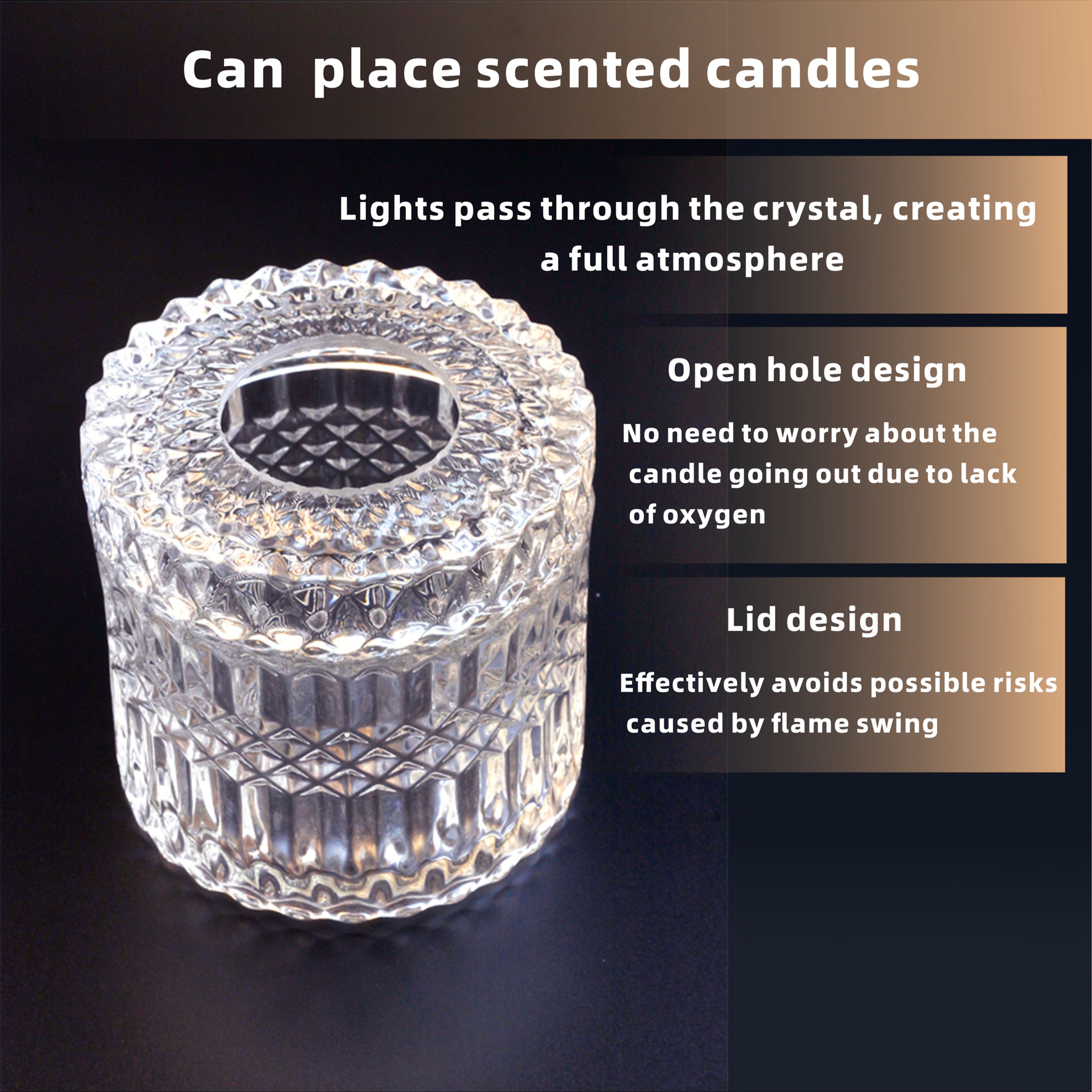 1pc Crystal Glass Tissue Box Holder, Modern Diamond Cut Luxury Texture, Transparent with Lid, Easy to Clean, Ideal for Home, Wedding, Festival, Office Desktop Decor, Festive Gift Item|Modern Decor Item|Crystal Glass Box