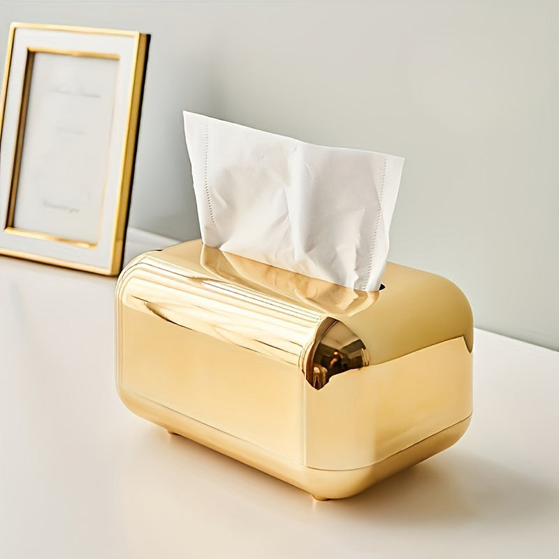 1pc Rectangular Tissue Box Cover, Wall Mounted Stylish Paper Facial Cover, Modern Tissue Box Holder for Bedroom/ Bathroom/ Vanity/ Countertop/ Dresser/ Night Stand/ Office/ Car