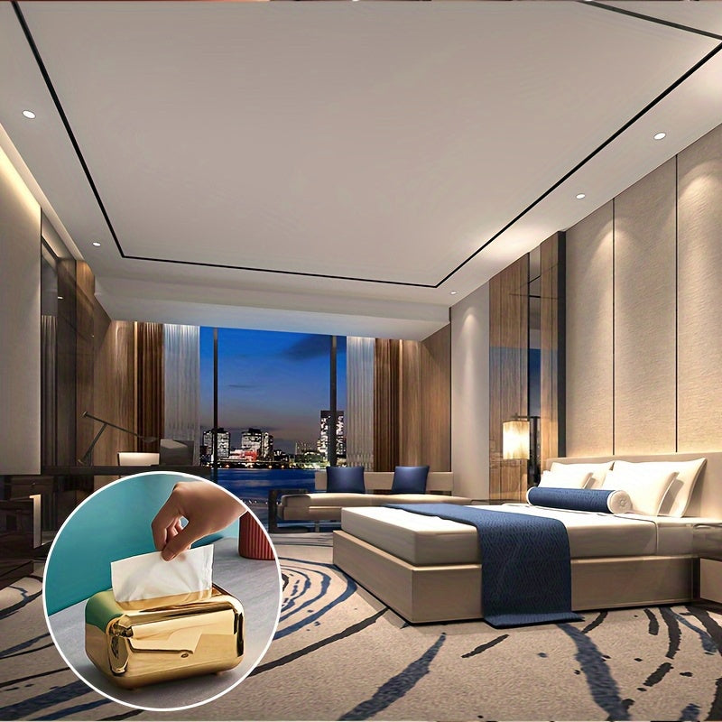 1pc Rectangular Tissue Box Cover, Wall Mounted Stylish Paper Facial Cover, Modern Tissue Box Holder for Bedroom/ Bathroom/ Vanity/ Countertop/ Dresser/ Night Stand/ Office/ Car