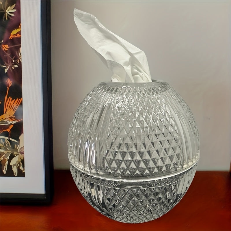 1pc Desktop Tissue Box, Stylish Tissue Holder, Tissue Storage Box, For Bathroom Living Room Bedroom Vanity Countertop, Home Decor, Bathroom Accessories