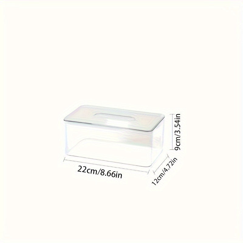 1pc, Square Transparent Acrylic Tissue Box, Rectangular Lid, Bathroom Facial Tissue Holder, Suitable for Bathrooms, Kitchens and Cars Table Clear Dry Paper Dispenser, Restaurant Napkin Storage Box, Kitchen Tissue Paper Holder, Fits Hotel Kitchen Car