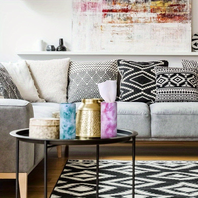 8 Pack Car Tissue Holder with Facial Tissue Bulk Cylinder Car Round Boxes for Travel Fit for Cup Holder Box Round Container (Tie Dye Style), Car Tissue Holder, Travel Essentials, Stylish Storage, Durable Construction, Travel Accessory, Frequent Travelers,