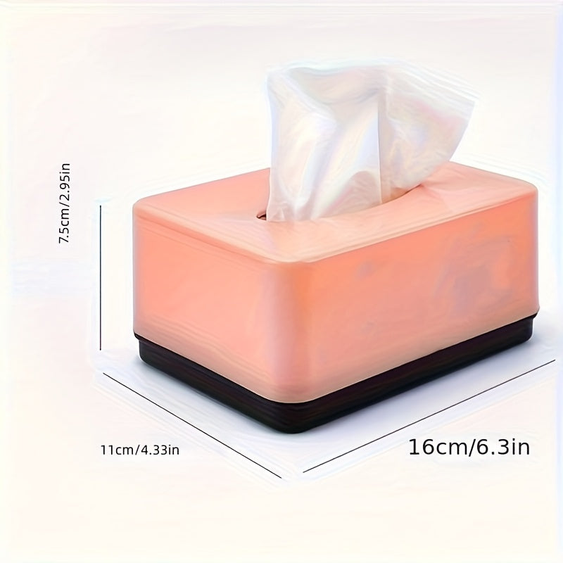 Large Rectangular Tissue Box Dispenser - Durable Plastic Kitchen & Dining Room Organizer with Easy-Access Design, 6.3" x 4.3" x 2.9" for Home, Restaurant, Hotel Use, Kitchen Storage, Modern Aesthetic, Smooth Finish
