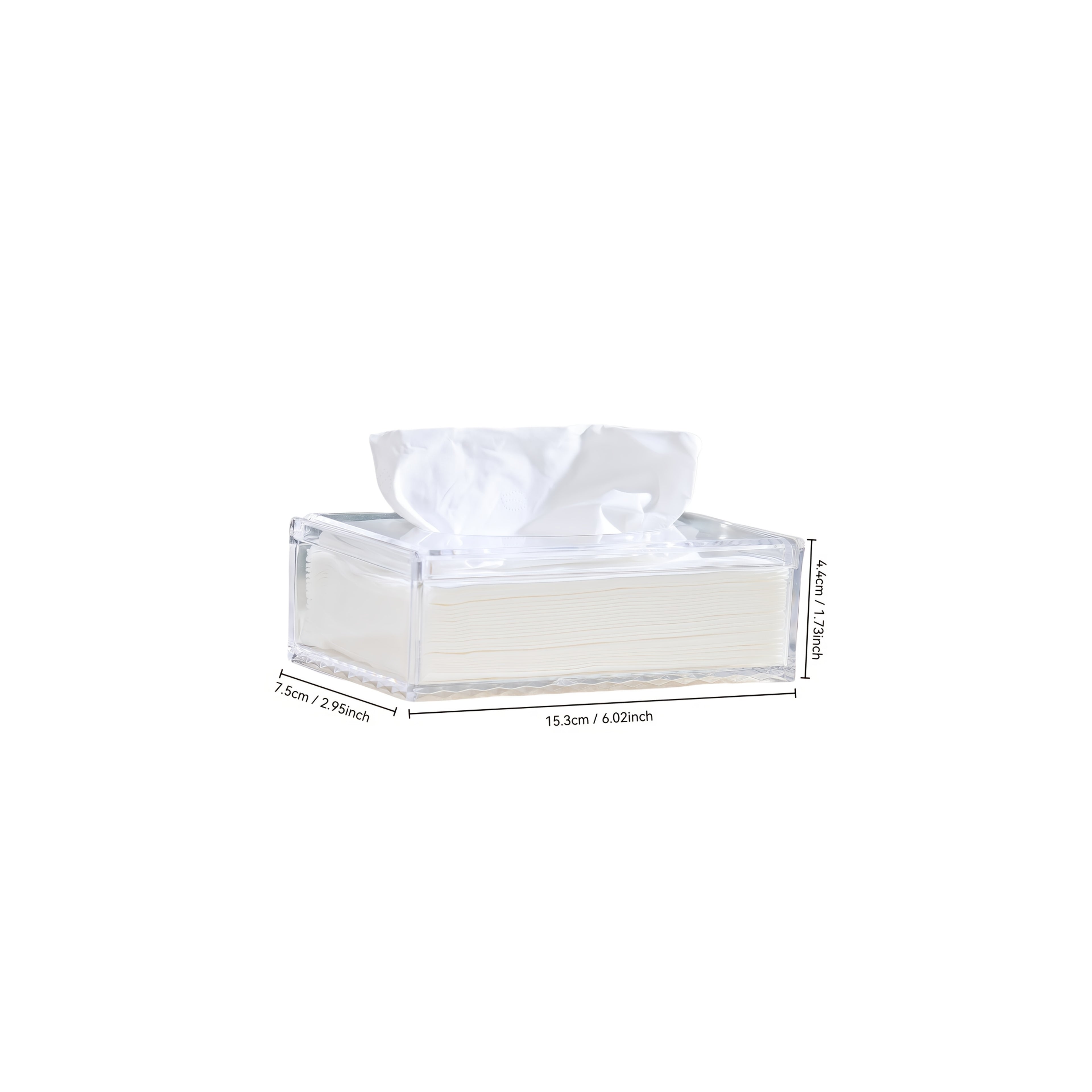 1pc Sleek European-Style Transparent Acrylic Tissue Box Holder, Durable & Wear-Resistant, Smooth Dispensing Design - Ideal for Living Room, Dining Room & Bathroom Decor, Bathroom Accessories|European Style Holder|Clear Acrylic Material, Toilet Paper