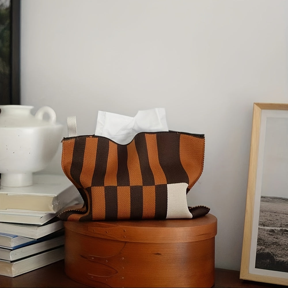 1 Antique Style Tissue Box Cover, Creative Desktop Center Tissue Holder, Large Capacity Bedroom Tissue Box, Home Essentials