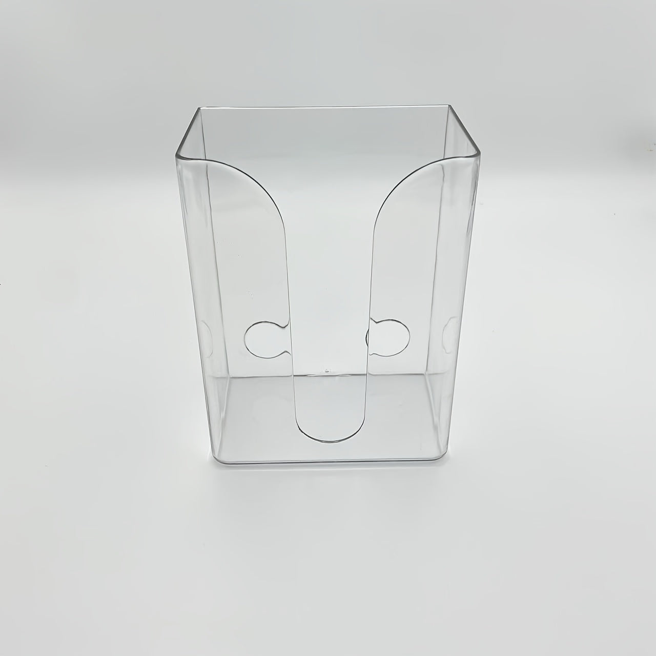 1pc Clear Wall-Mounted Tissue Box Holder - No Drill Adhesive Bathroom & Kitchen Organizer, Transparent Square Storage Cabinet with Damage-Free Installation, Space-Saving Modern Minimalist design for Living Room, Office - Holds Standard Tissues, Bathroom