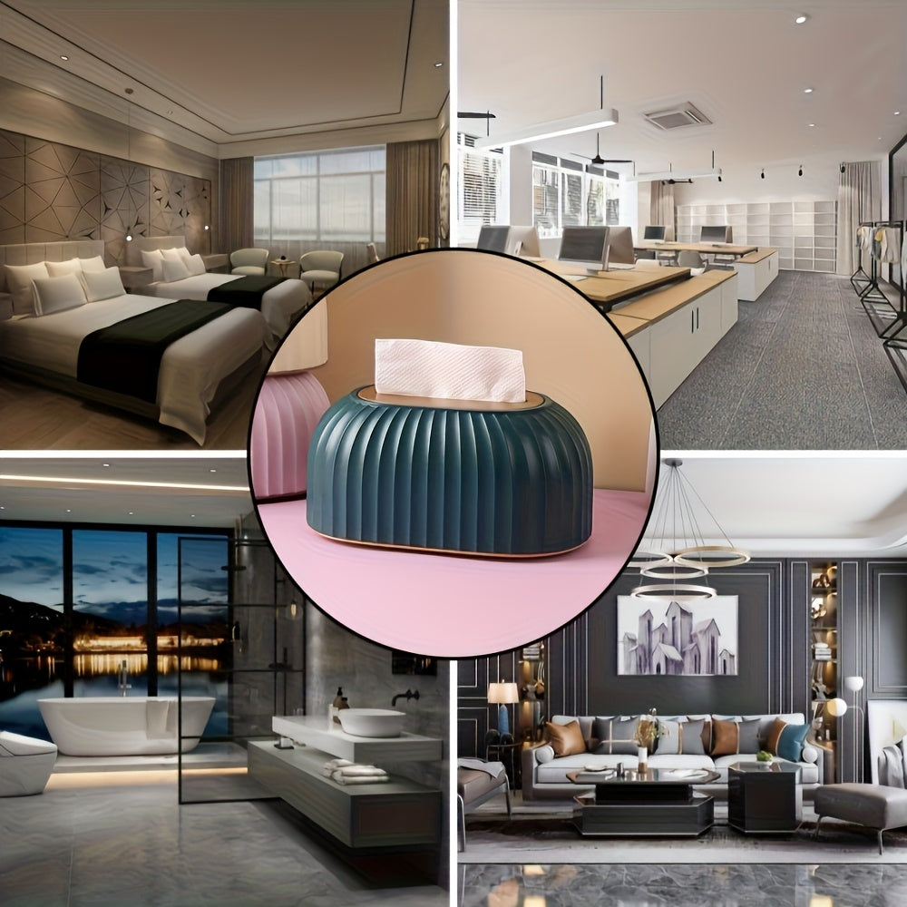 1pc Modern Adjustable Tissue Box Holder - Height-Adjustable Organizer with, Space-Saving Design for Living Room, Bathroom, Office, Hotel - Scandinavian Home Decor in Neutral Colors (White/Beige/Gray/Black) - Durable Plastic Construction, Bathroom