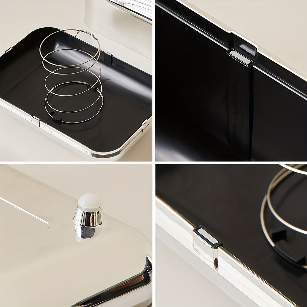 1pc Rectangular Tissue Box Cover, Wall Mounted Stylish Paper Facial Cover, Modern Tissue Box Holder for Bedroom/ Bathroom/ Vanity/ Countertop/ Dresser/ Night Stand/ Office/ Car