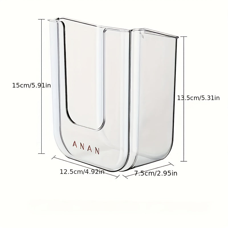 Easy Install No Drill Self-Adhesive Luxury Square Plastic Tissue Holder - Strong Load-Bearing Clear Modern Wall-Mounted Bathroom Storage Box with Large Opening for Face Towels & Wet Wipes, Home & Commercial Use, Towel Holder for Bathroom, Sleek Design,