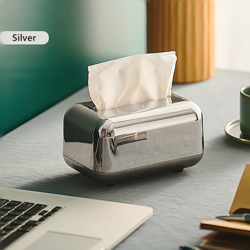 1pc Rectangular Tissue Box Cover, Wall Mounted Stylish Paper Facial Cover, Modern Tissue Box Holder for Bedroom/ Bathroom/ Vanity/ Countertop/ Dresser/ Night Stand/ Office/ Car