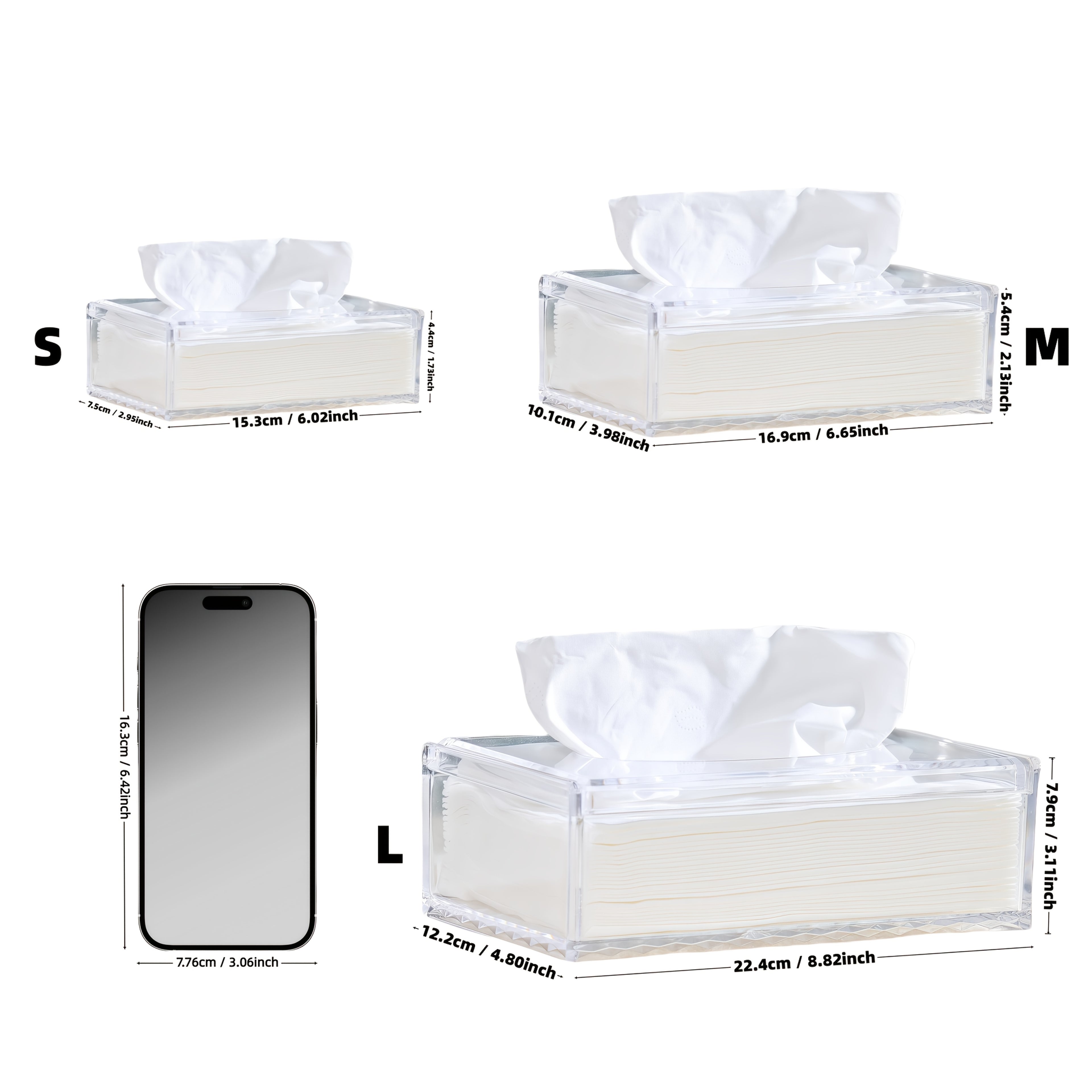 1pc Sleek European-Style Transparent Acrylic Tissue Box Holder, Durable & Wear-Resistant, Smooth Dispensing Design - Ideal for Living Room, Dining Room & Bathroom Decor, Bathroom Accessories|European Style Holder|Clear Acrylic Material, Toilet Paper