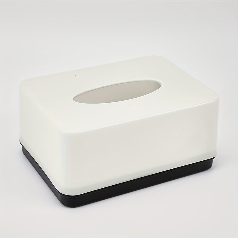 Large Rectangular Tissue Box Dispenser - Durable Plastic Kitchen & Dining Room Organizer with Easy-Access Design, 6.3" x 4.3" x 2.9" for Home, Restaurant, Hotel Use, Kitchen Storage, Modern Aesthetic, Smooth Finish