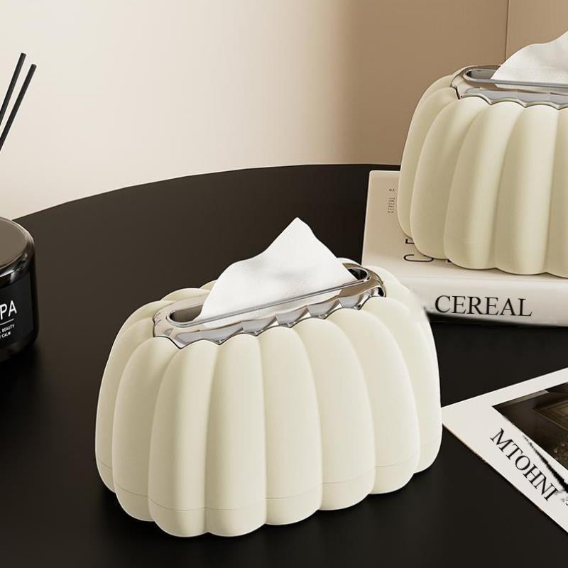 Living Room Pumpkin Cardboard Box, Cream-style Flocking Storage Box, Spring Pumpkin Tissue Rack, Flocking Cr