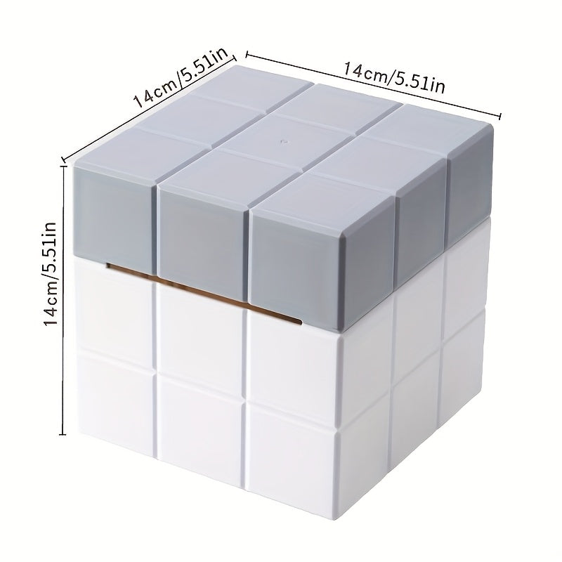 1pc Modern Minimalist Cube Tissue Box Holder - Open-Access Design, Space-Saving Organizer for Bathroom, Office, Living Room - Compatible with Standard Tissues - Decorative Desk Organizer, Home Organization, Sleek Design, Elegant Craftsmanship, Functional