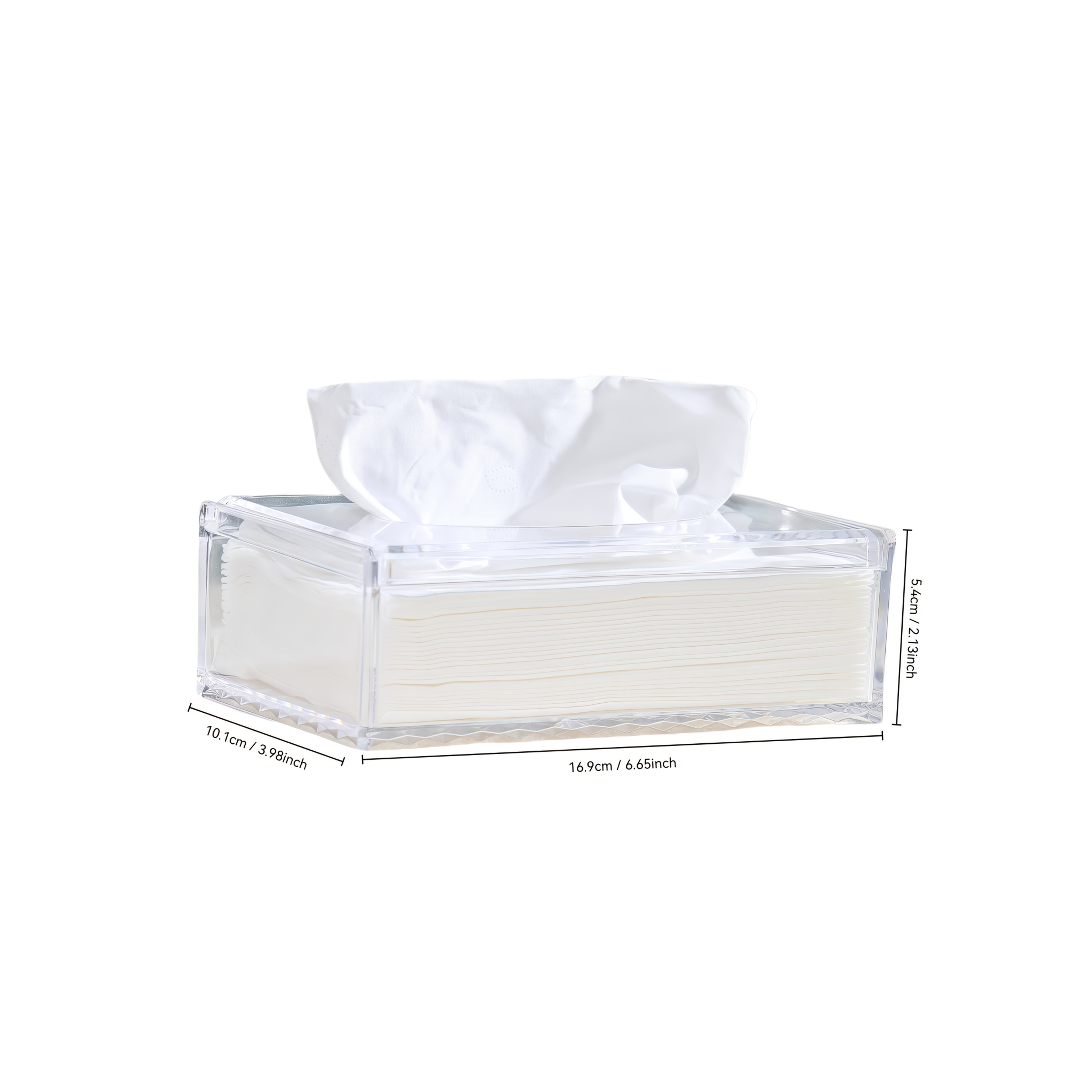 1pc Sleek European-Style Transparent Acrylic Tissue Box Holder, Durable & Wear-Resistant, Smooth Dispensing Design - Ideal for Living Room, Dining Room & Bathroom Decor, Bathroom Accessories|European Style Holder|Clear Acrylic Material, Toilet Paper