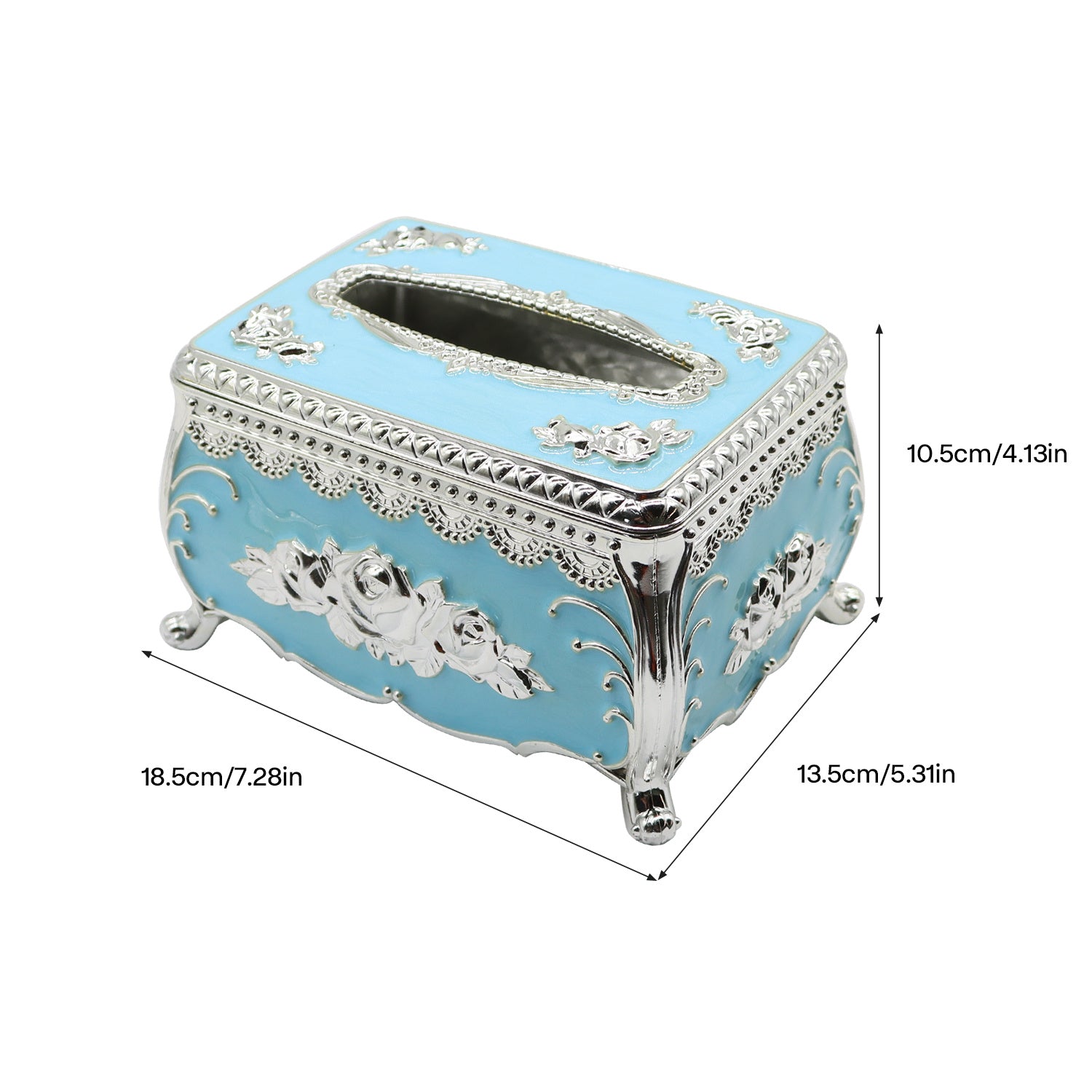 Luxury European-Style Tissue Box Holder, Decorative Non-Waterproof Plastic Tissue Dispenser, Elegant Design, with No Electricity Required, for Living Room, KTV, Restaurants, Picnics, Garden Houses