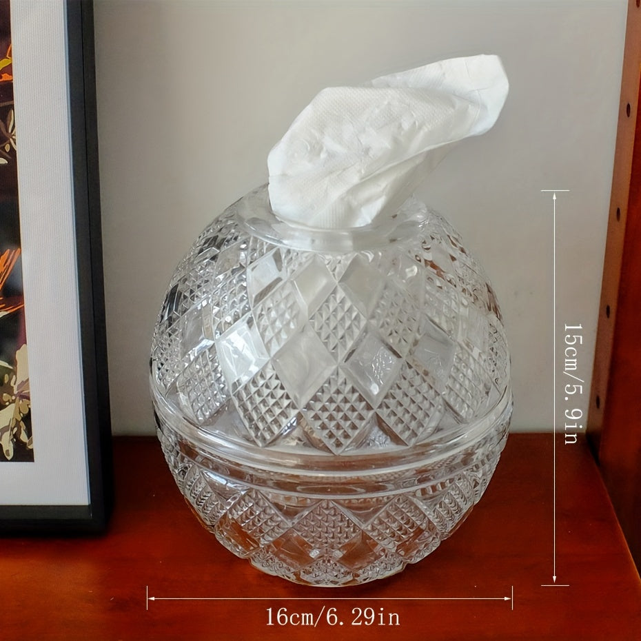 1pc Desktop Tissue Box, Stylish Tissue Holder, Tissue Storage Box, For Bathroom Living Room Bedroom Vanity Countertop, Home Decor, Bathroom Accessories