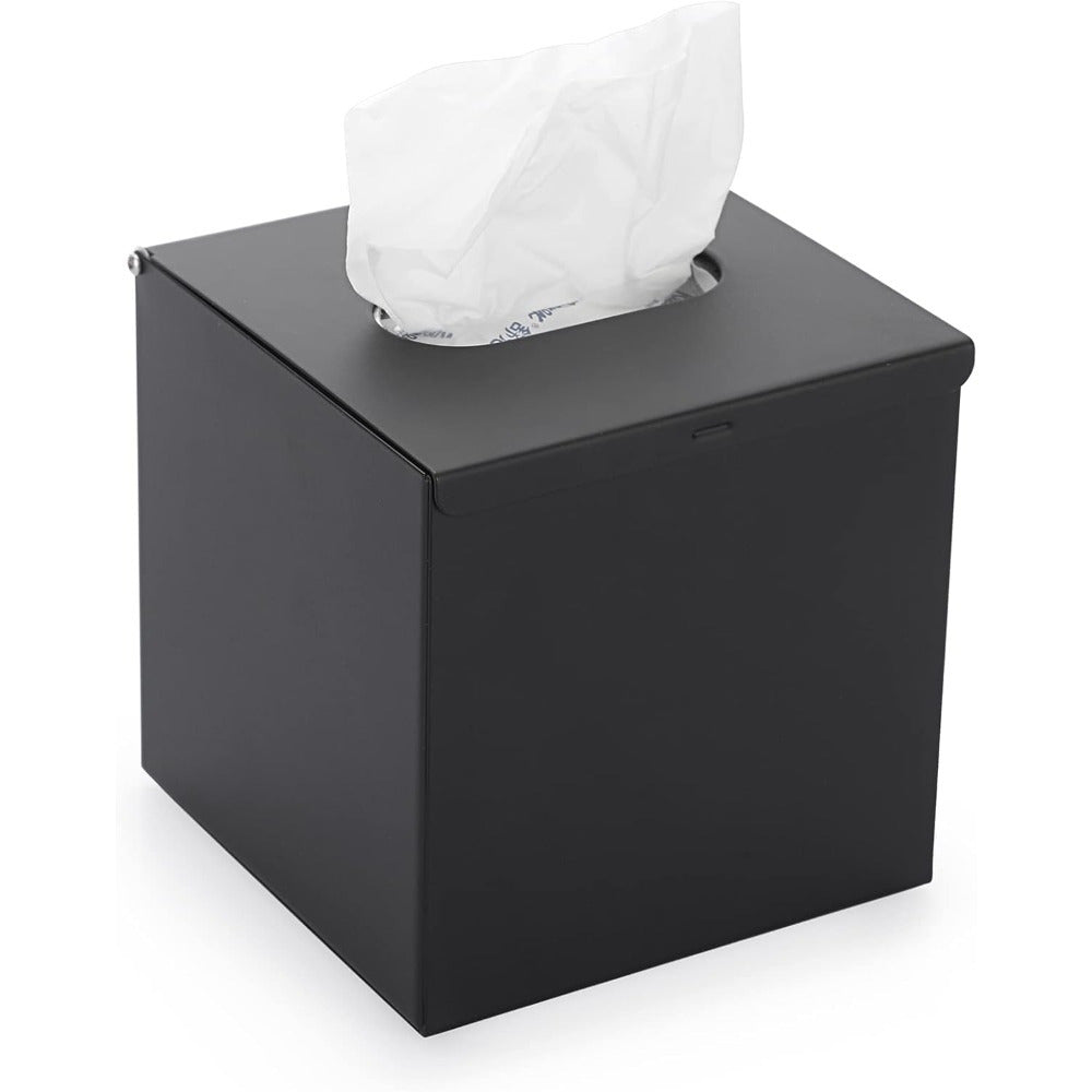 Modern Square Stainless Steel Tissue Box Cover - Wall Mounted, Sleek Metal Holder for Bathroom, Bedroom, Office & Car