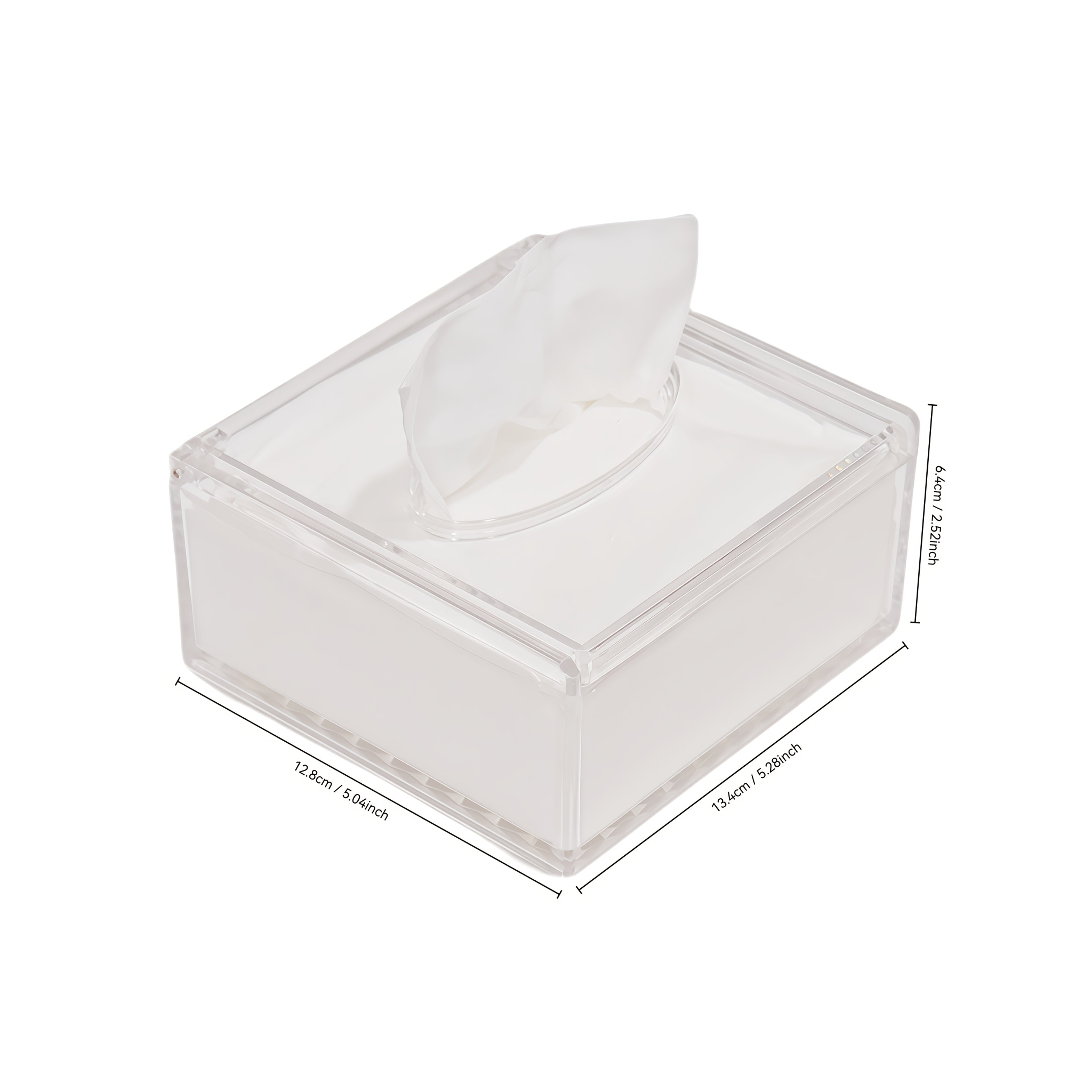 1pc Sleek European-Style Transparent Acrylic Tissue Box Holder, Durable & Wear-Resistant, Smooth Dispensing Design - Ideal for Living Room, Dining Room & Bathroom Decor, Bathroom Accessories|European Style Holder|Clear Acrylic Material, Toilet Paper