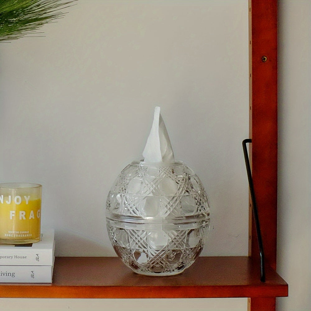 1pc Desktop Tissue Box, Stylish Tissue Holder, Tissue Storage Box, For Bathroom Living Room Bedroom Vanity Countertop, Home Decor, Bathroom Accessories