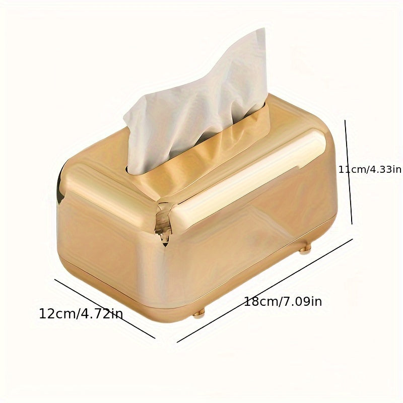 1pc Rectangular Tissue Box Cover, Wall Mounted Stylish Paper Facial Cover, Modern Tissue Box Holder for Bedroom/ Bathroom/ Vanity/ Countertop/ Dresser/ Night Stand/ Office/ Car