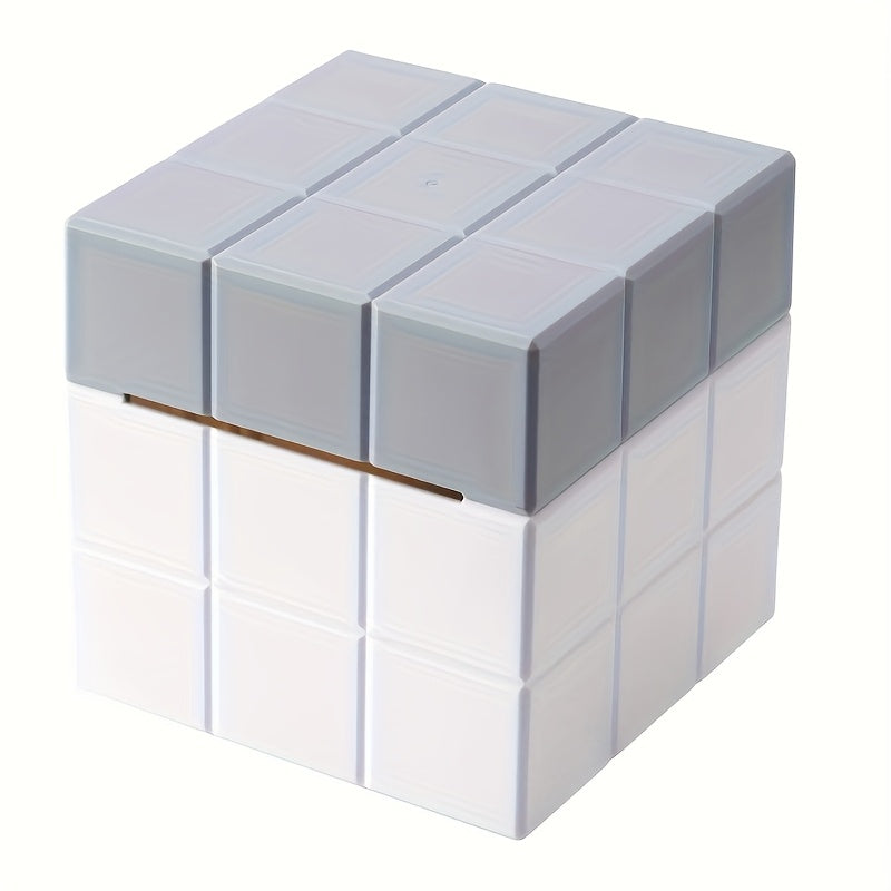 1pc Modern Minimalist Cube Tissue Box Holder - Open-Access Design, Space-Saving Organizer for Bathroom, Office, Living Room - Compatible with Standard Tissues - Decorative Desk Organizer, Home Organization, Sleek Design, Elegant Craftsmanship, Functional