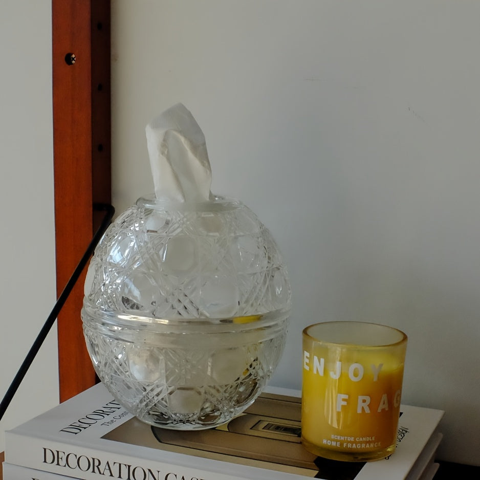 1pc Desktop Tissue Box, Stylish Tissue Holder, Tissue Storage Box, For Bathroom Living Room Bedroom Vanity Countertop, Home Decor, Bathroom Accessories