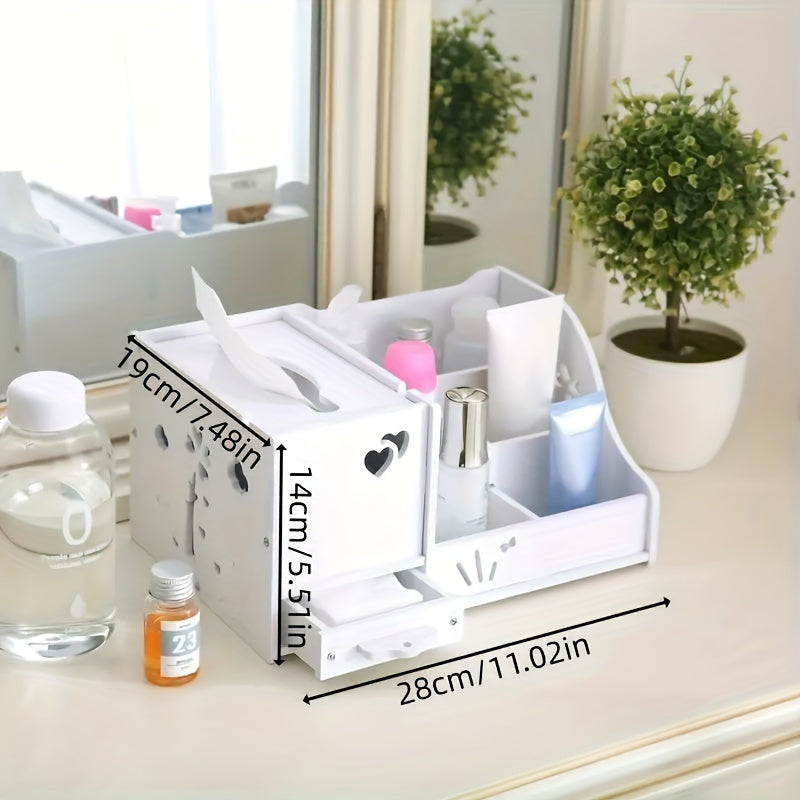 KUNYUN Tissue Box Living Room Multi-functional Remote Control Tabletop Collection And Arrangement Box Creative Household Coffee Table Napkin Box Draw Paper Box, Bedroom Cosmetics Collection Box, Under-Bed Storage