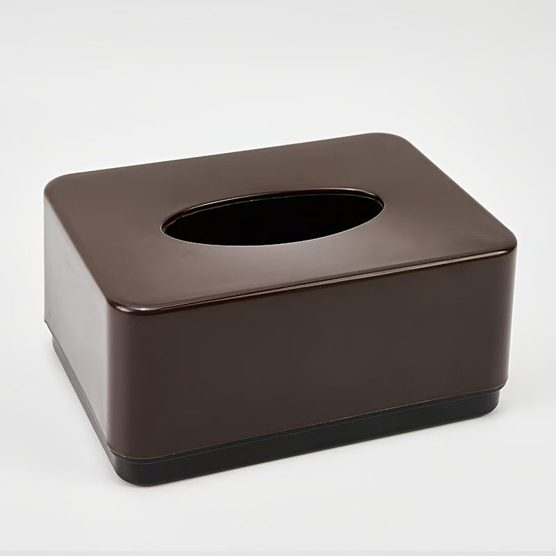 Large Rectangular Tissue Box Dispenser - Durable Plastic Kitchen & Dining Room Organizer with Easy-Access Design, 6.3" x 4.3" x 2.9" for Home, Restaurant, Hotel Use, Kitchen Storage, Modern Aesthetic, Smooth Finish