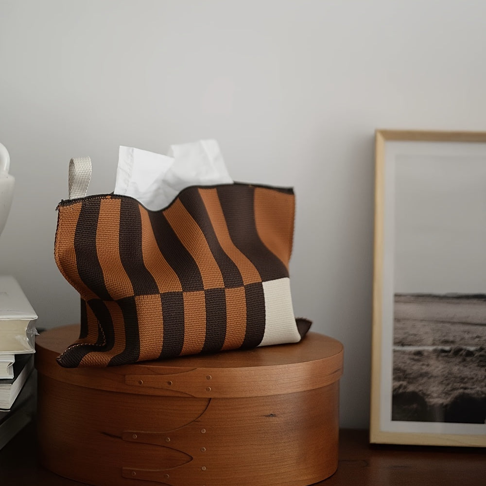 1 Antique Style Tissue Box Cover, Creative Desktop Center Tissue Holder, Large Capacity Bedroom Tissue Box, Home Essentials